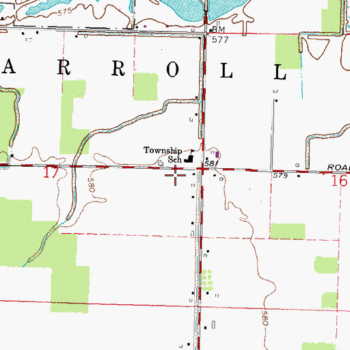 Topographic Map of Carroll Township Emergency Medical and Fire Services, OH