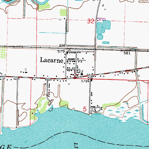 Topographic Map of Erie Township Volunteer Fire Department, OH