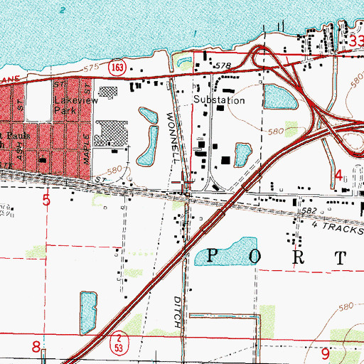 Topographic Map of Port Clinton Fire Department, OH