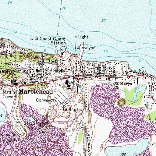 Topographic Map of Danbury Township Volunteer Fire Department - Station 3, OH