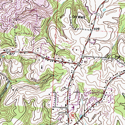 Topographic Map of Washington Township Volunteer Fire Department, OH