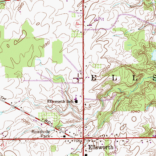 Topographic Map of Ellsworth Fire Department Station 400, OH