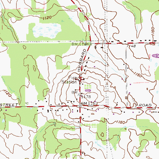 Topographic Map of Coitsville Volunteer Fire Department Station 1, OH
