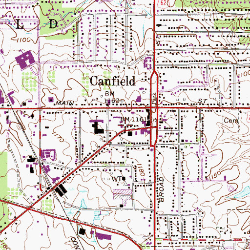 Topographic Map of Cardinal Joint Fire District Station 1, OH