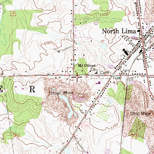 Topographic Map of Beaver Township Fire Department, OH