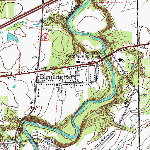 Topographic Map of Florence Township Fire Department, OH