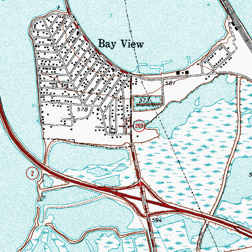 Topographic Map of Bay View Fire Department, OH