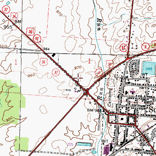 Topographic Map of Berkshire - Sunbury - Trenton - Galena Fire District Station 350, OH