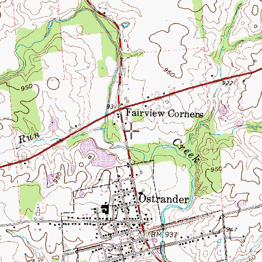 Topographic Map of Scioto Township Fire Department Station 370, OH