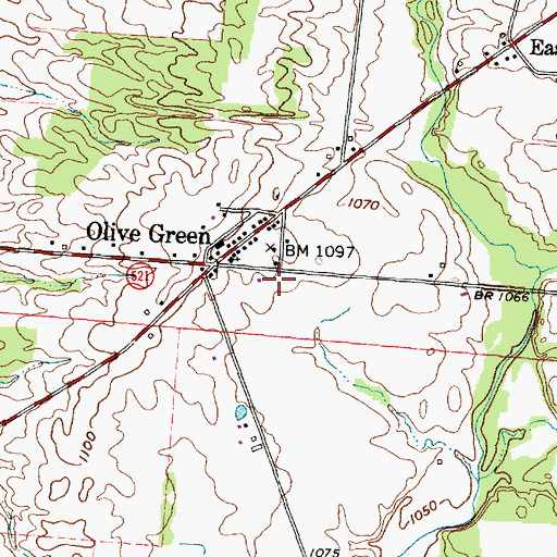 Topographic Map of Porter - Kingston Fire District, OH
