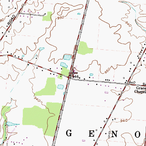Topographic Map of Genoa Township Fire Department, OH