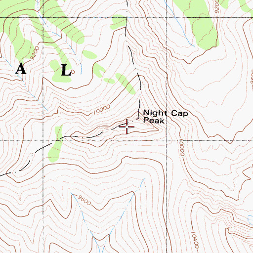 Topographic Map of Night Cap Peak, CA