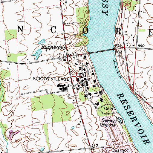 Topographic Map of Concord Township Fire and Rescue Station 340, OH