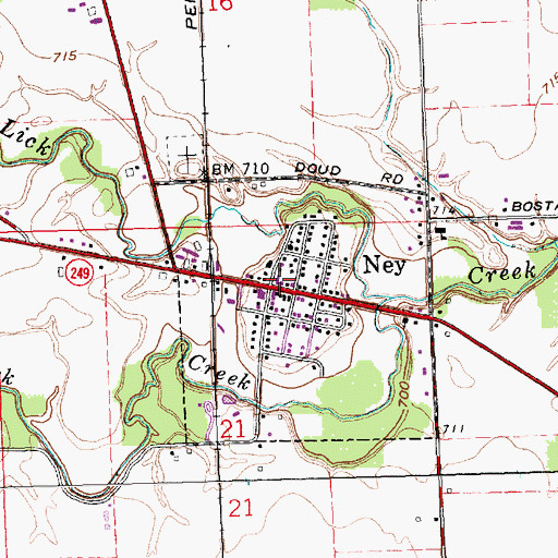Topographic Map of Washington Township Fire Department, OH