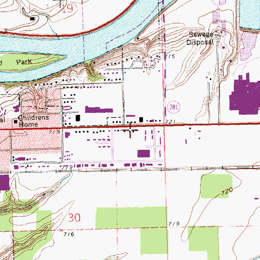 Topographic Map of Richland Township Fire Department, OH