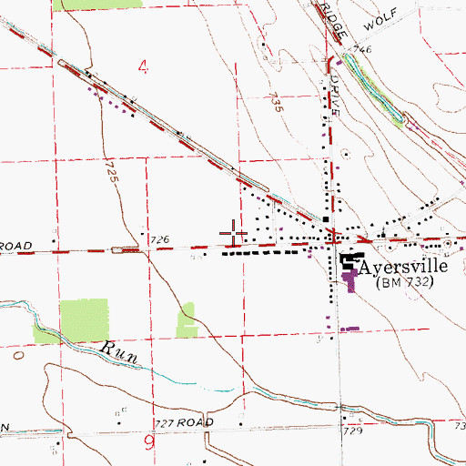 Topographic Map of Highland Township Volunteer Fire Department Station 100, OH