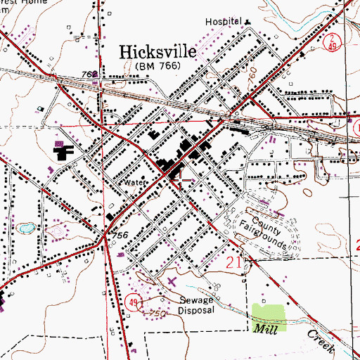 Topographic Map of Hicksville Volunteer Fire Department, OH