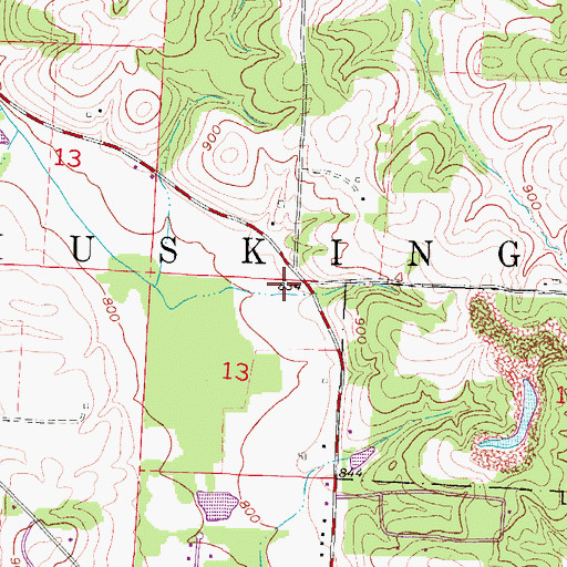 Topographic Map of Muskingum Township Volunteer Fire Department, OH