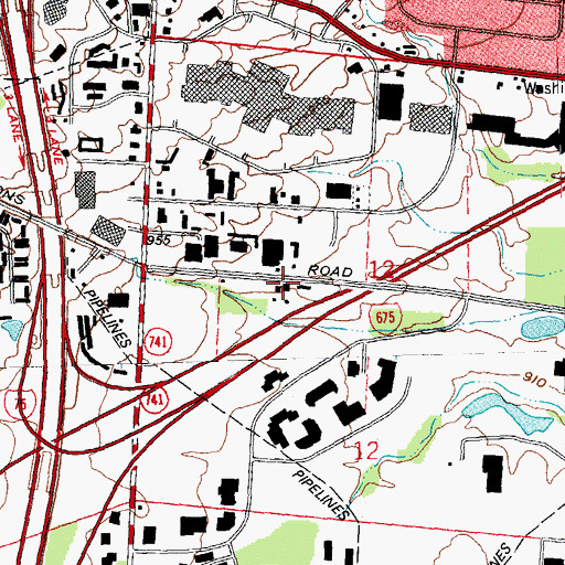 Topographic Map of Miami Valley Fire District Station 52, OH