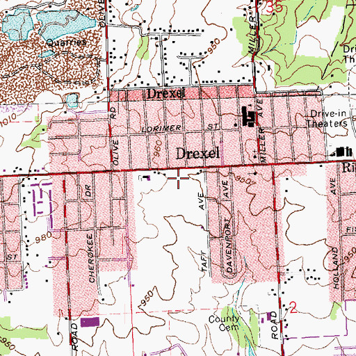 Topographic Map of Jefferson Township Fire Department Station 60, OH