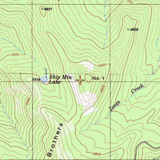 Topographic Map of Number One, CA