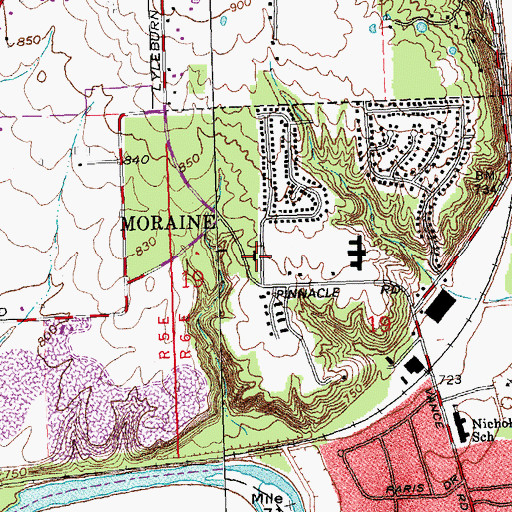 Topographic Map of Moraine Fire Department Station 30, OH