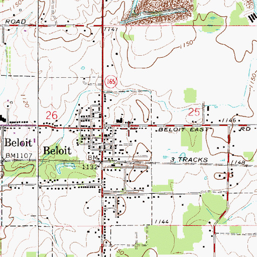 Topographic Map of Beloit Fire Department Station 1, OH