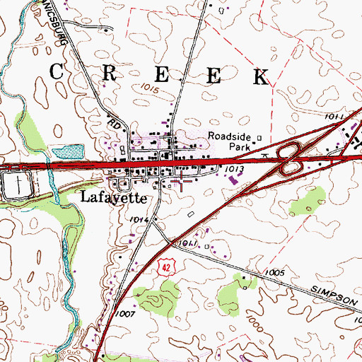 Topographic Map of Central Township Fire Department Station 1, OH