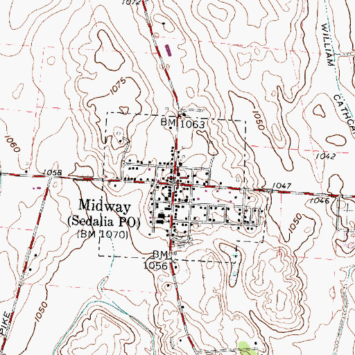 Topographic Map of Range Township Fire Department, OH