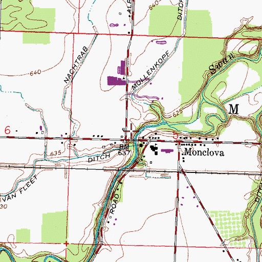 Topographic Map of Monclova Township Fire and Rescue Department, OH