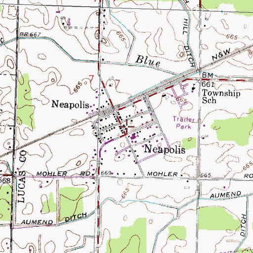 Topographic Map of Providence Township Fire and Rescue Station 1, OH