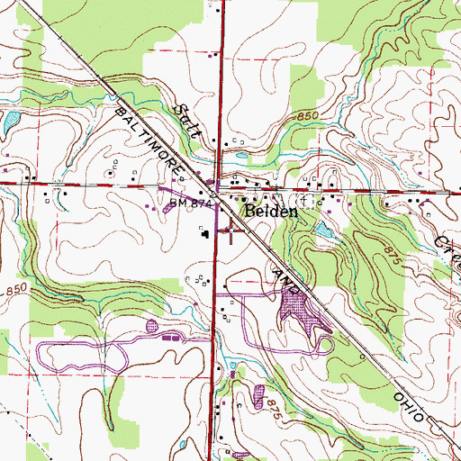 Topographic Map of Grafton Township Fire and Rescue, OH