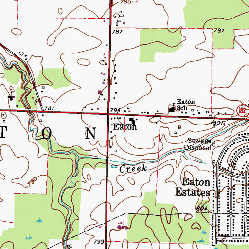 Topographic Map of Eaton Township Fire and Rescue, OH