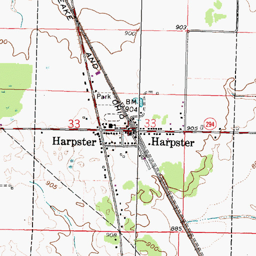 Topographic Map of Pitt Township Volunteer Fire Department, OH