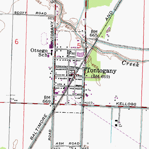 Topographic Map of Washington Township Fire Department, OH