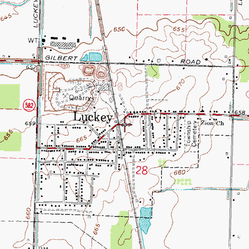 Topographic Map of Troy Township Volunteer Fire Department and Emergency Medical Services, OH