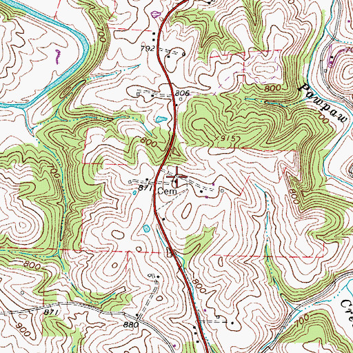 Topographic Map of Salem Township Volunteer Fire Department, OH