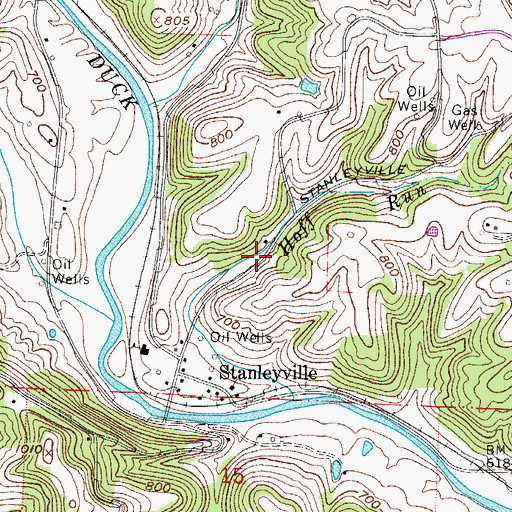 Topographic Map of Fearing Township Fire Department, OH