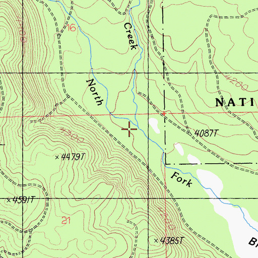 Topographic Map of North Fork Creek, CA