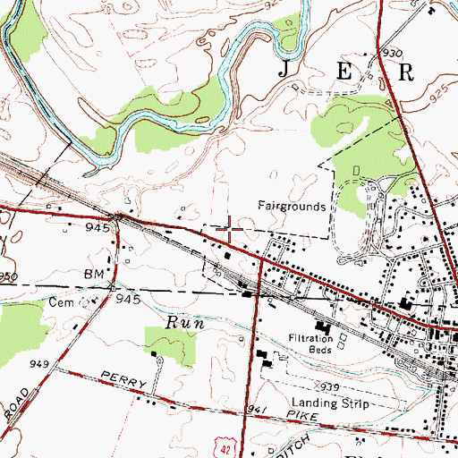 Topographic Map of Pleasant Valley Joint Fire District, OH