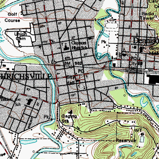 Topographic Map of Uhrichsville Fire Department, OH