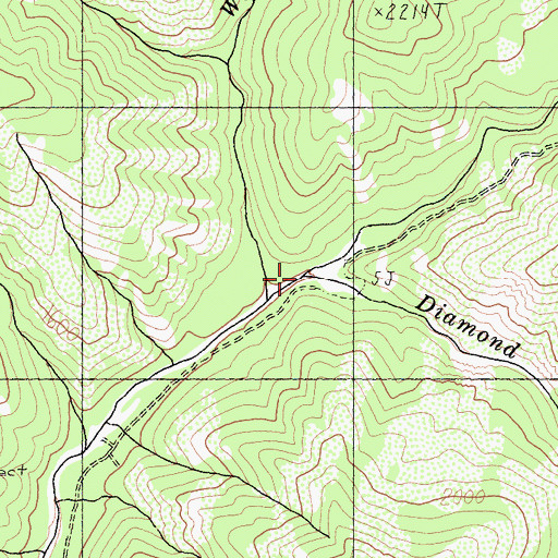 Topographic Map of North Fork Diamond Creek, CA