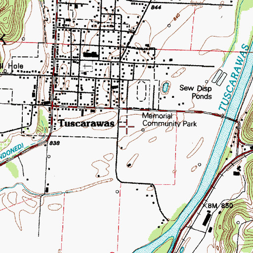 Topographic Map of Warwick Township Volunteer Fire Department, OH