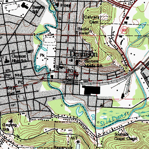 Topographic Map of Dennison Fire Department Station 3, OH