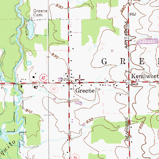Topographic Map of Greene Township Fire Department Station 25, OH