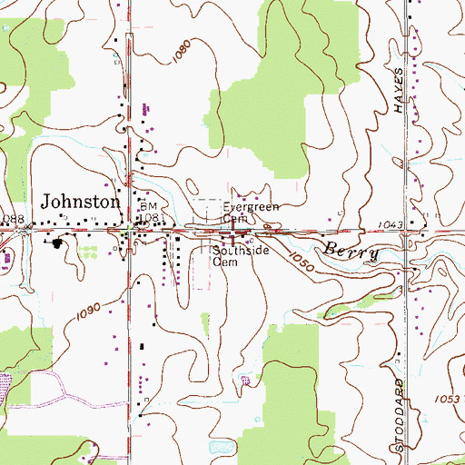 Topographic Map of Johnston Volunteer Fire Department Station 29, OH