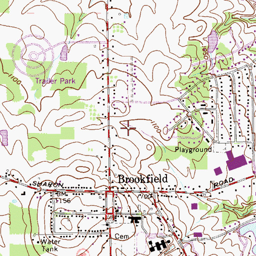 Topographic Map of Brookfield Township Fire Department Station 18, OH
