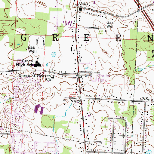Topographic Map of Green Fire Department Station 1, OH