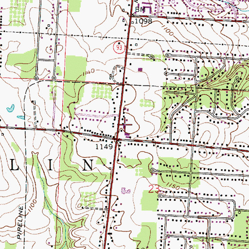 Topographic Map of New Franklin Fire Department Station 1, OH