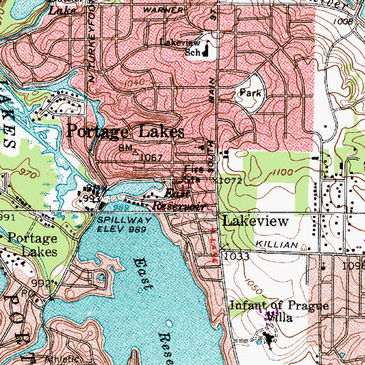 Topographic Map of Coventry Fire Department, OH